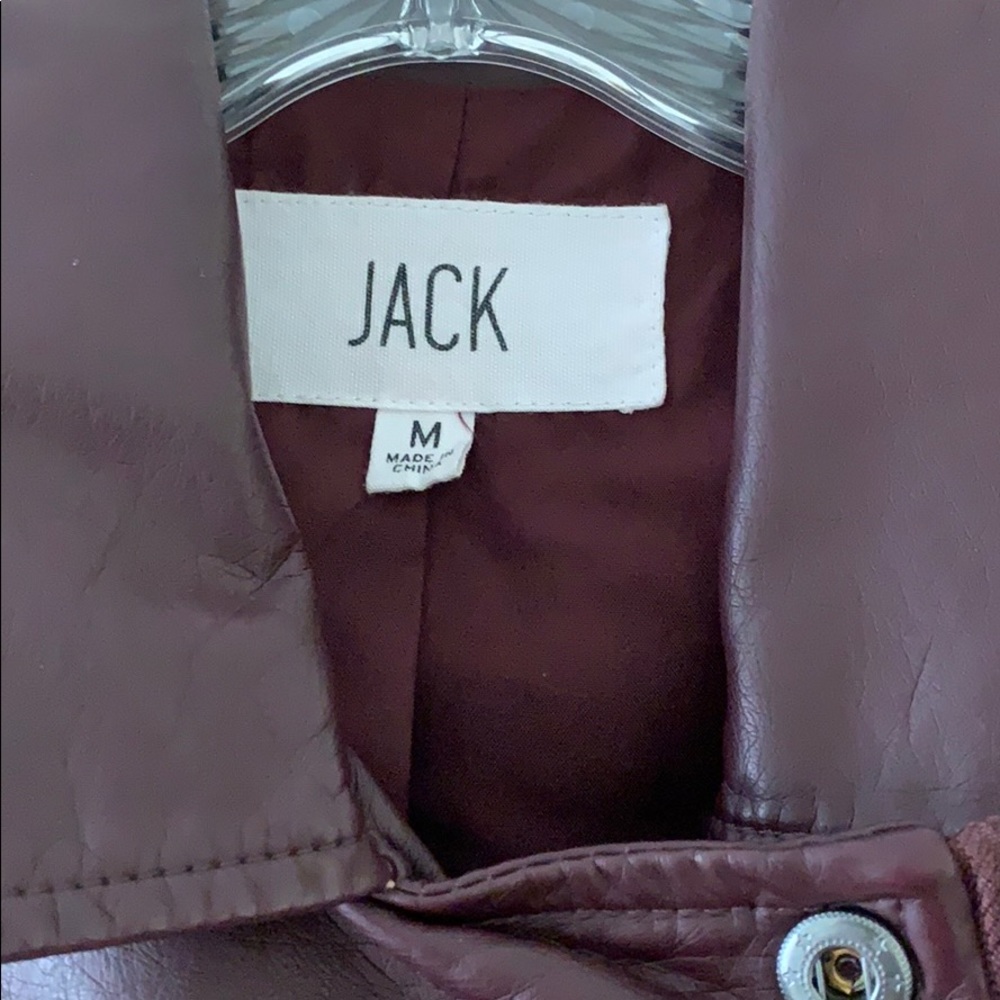Maroon Faux leather moto jacket - Picture 2 of 5